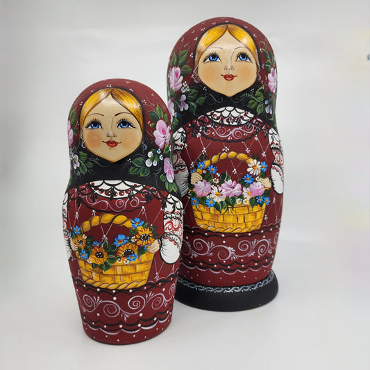 10 Piece Matryoshka Maroon