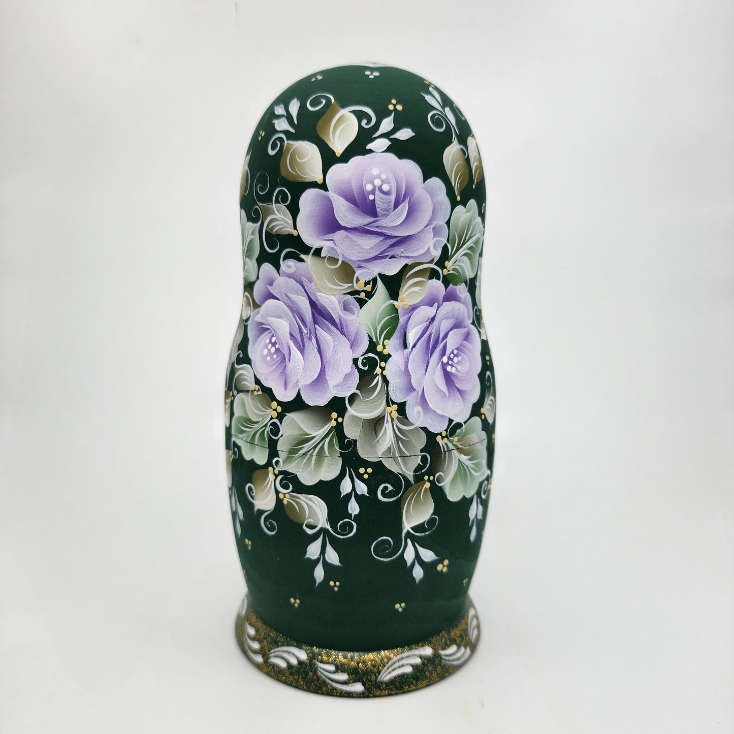 5 Piece Matryoshka Green & Purple Floral