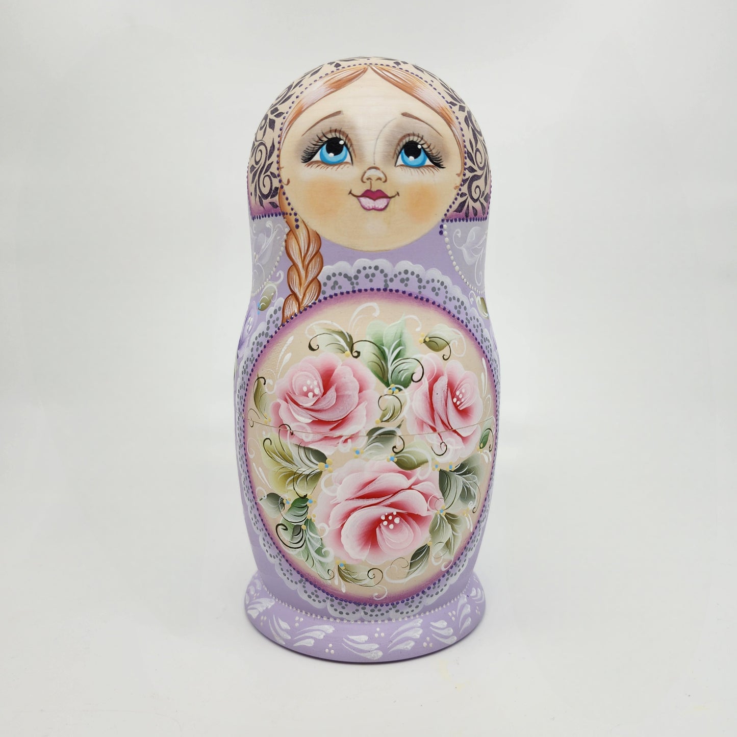 5 Piece Matryoshka Lavender & Rose Floral